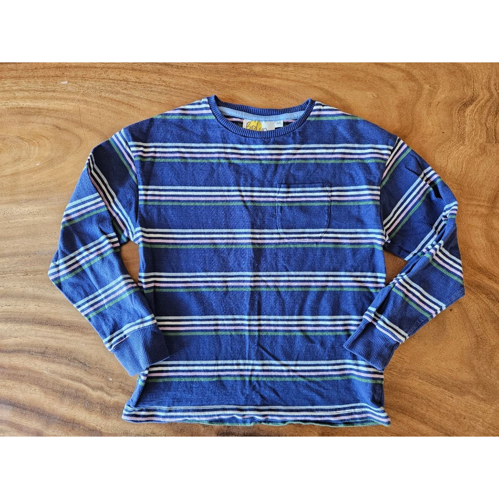 Kids Boden Long Sleeve Tee Size 7-8 Blue Striped